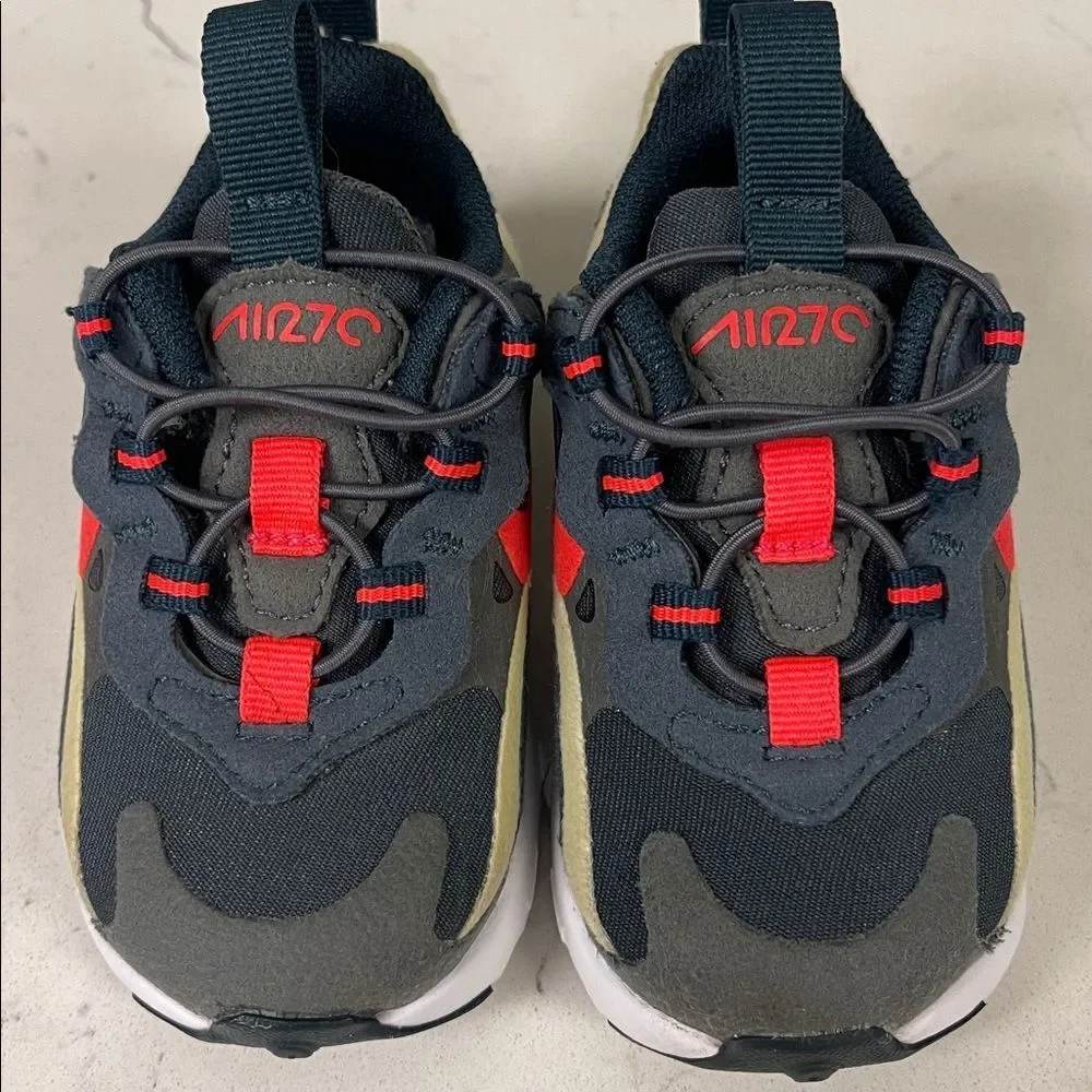 Nike Air Max 270 RT (TD) CD2654-015 Size 4C Iron Grey / Bright Crimson